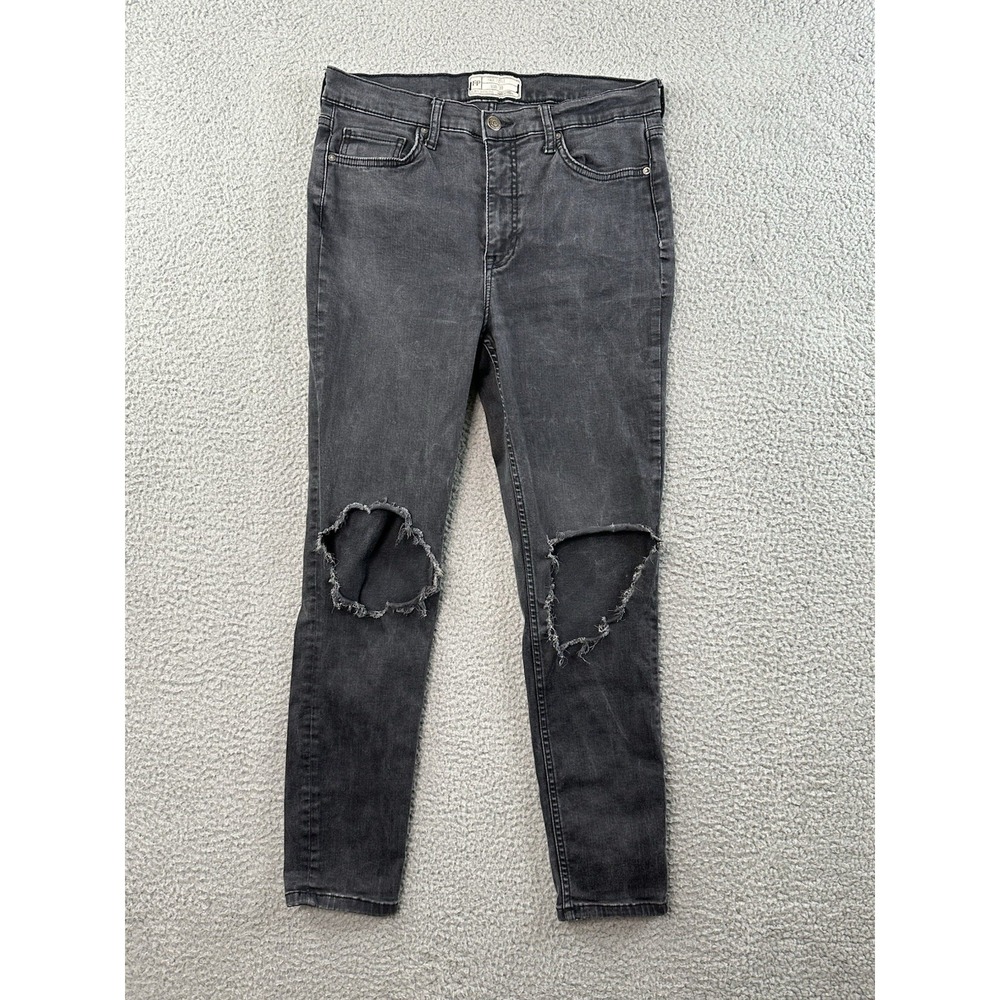Free People Jeans‎ Womens 30 (fits 30x26) Charcoal Distressed 61855-16515125